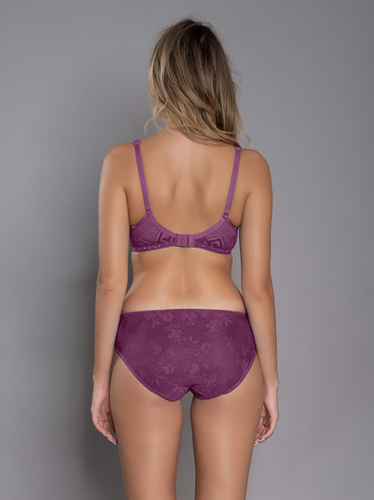 Romantic Jacquard Bridal Lingerie Set | Medium Coverage  Wire Free Bra with Low Rise Net Panty - Susi