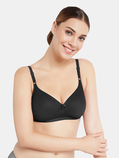 Padded Wirefree Medium Coverage Polyester T-Shirt Bra with Adjustable Straps and U-Back – T3