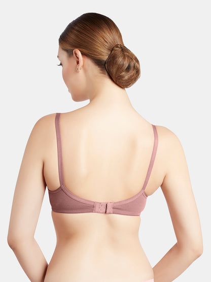 Padded Wirefree Medium Coverage Polyester T-Shirt Bra with Adjustable Straps and U-Back – T3