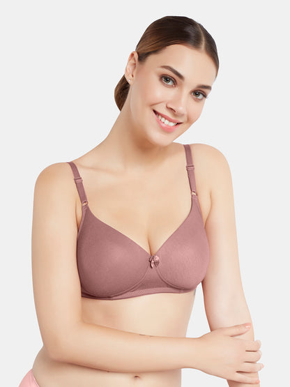 Padded Wirefree Medium Coverage Polyester T-Shirt Bra with Adjustable Straps and U-Back – T3