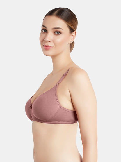 Padded Wirefree Medium Coverage Polyester T-Shirt Bra with Adjustable Straps and U-Back – T3