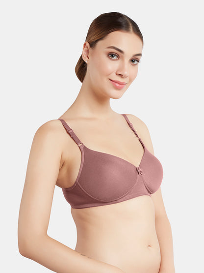 Padded Wirefree Medium Coverage Polyester T-Shirt Bra with Adjustable Straps and U-Back – T3