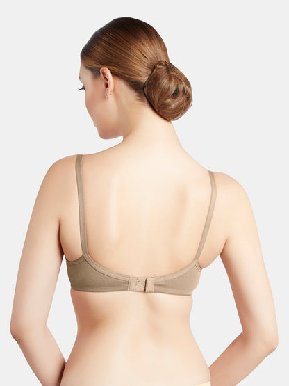 Padded Wirefree Medium Coverage Polyester T-Shirt Bra with Adjustable Straps and U-Back – T3