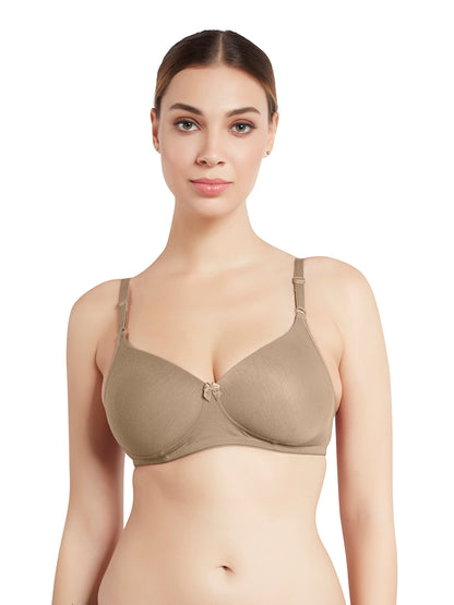 Padded Wirefree Medium Coverage Polyester T-Shirt Bra with Adjustable Straps and U-Back – T3