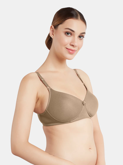 Padded Wirefree Medium Coverage Polyester T-Shirt Bra with Adjustable Straps and U-Back – T3