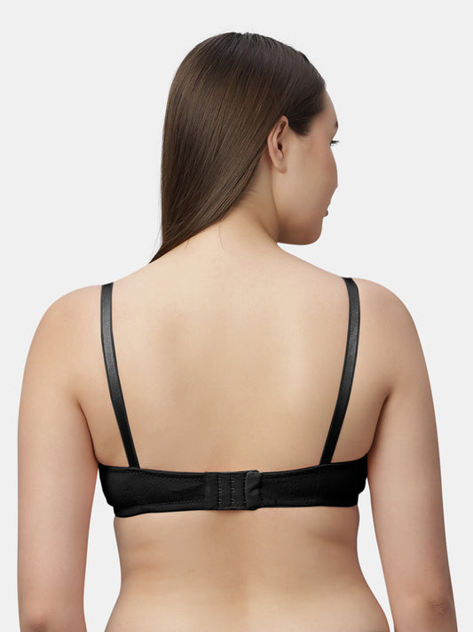 Thickly Padded Patterned Cotton T Shirt Bra | Medium Coverage Seamless Cups Wire Free Adjustable Straps - SMT017