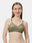 Non Padded Embroidered Cotton Bra WireFree Medium Coverage Adjustable Straps Hook and Eye Closure - Unique
