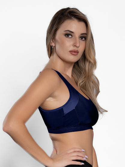 Lightly Padded Wirefree Nylon Spandex Full Coverage Sports Bra with Adjustable Straps – Veda