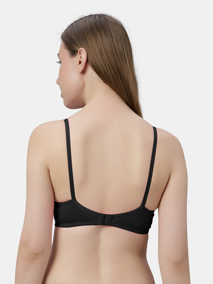 Non-Padded Wirefree Cotton-Polyester Medium Coverage Everyday Bra with Adjustable Straps – VIOLET