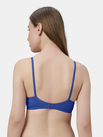 Non-Padded Wirefree Cotton-Polyester Medium Coverage Everyday Bra with Adjustable Straps – VIOLET