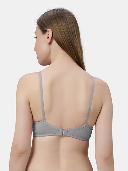 Non-Padded Wirefree Cotton-Polyester Medium Coverage Everyday Bra with Adjustable Straps – VIOLET
