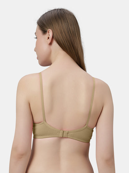 Non-Padded Wirefree Cotton-Polyester Medium Coverage Everyday Bra with Adjustable Straps – VIOLET