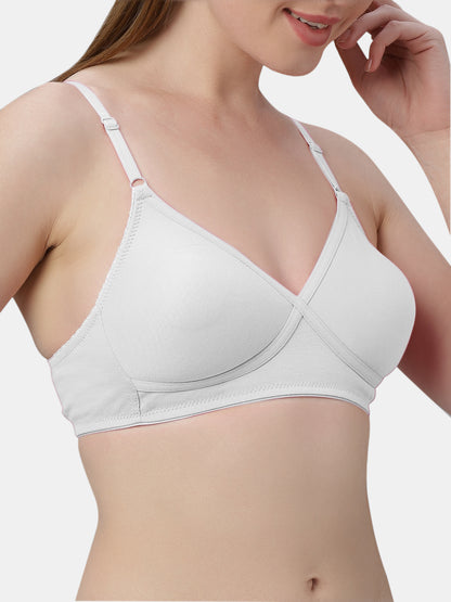 Non-Padded Wirefree Cotton-Polyester Medium Coverage Everyday Bra with Adjustable Straps – VIOLET