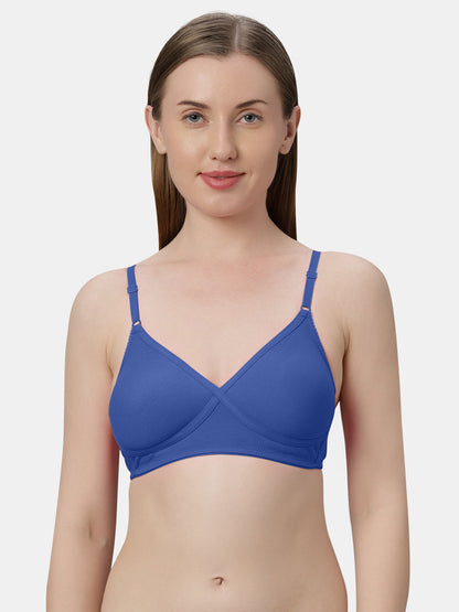 Non-Padded Wirefree Cotton-Polyester Medium Coverage Everyday Bra with Adjustable Straps – VIOLET
