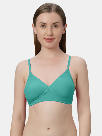 Non-Padded Wirefree Cotton-Polyester Medium Coverage Everyday Bra with Adjustable Straps – VIOLET