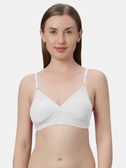 Non-Padded Wirefree Cotton-Polyester Medium Coverage Everyday Bra with Adjustable Straps – VIOLET