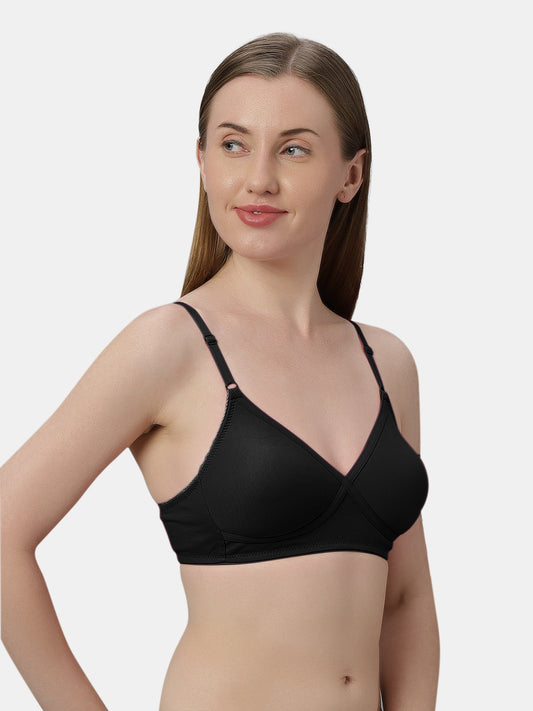 Non-Padded Wirefree Cotton-Polyester Medium Coverage Everyday Bra with Adjustable Straps – VIOLET