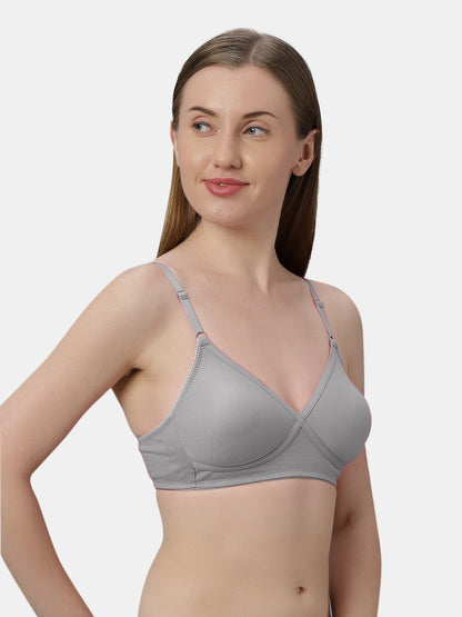 Non-Padded Wirefree Cotton-Polyester Medium Coverage Everyday Bra with Adjustable Straps – VIOLET