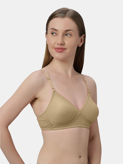 Non-Padded Wirefree Cotton-Polyester Medium Coverage Everyday Bra with Adjustable Straps – VIOLET