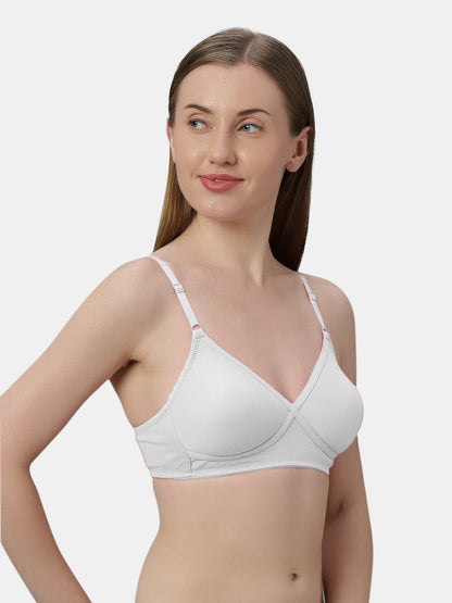 Non-Padded Wirefree Cotton-Polyester Medium Coverage Everyday Bra with Adjustable Straps – VIOLET