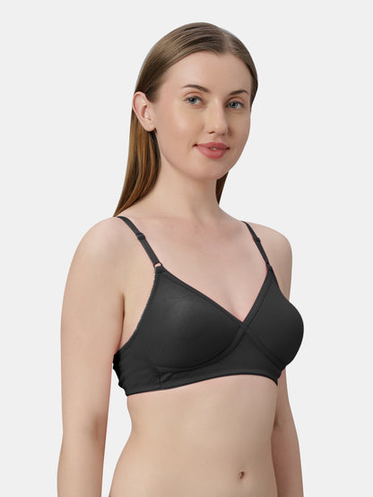 Non-Padded Wirefree Cotton-Polyester Medium Coverage Everyday Bra with Adjustable Straps – VIOLET