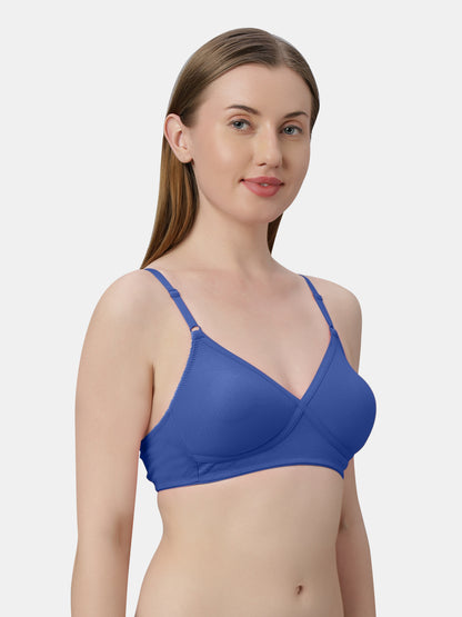 Non-Padded Wirefree Cotton-Polyester Medium Coverage Everyday Bra with Adjustable Straps – VIOLET
