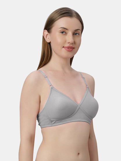 Non-Padded Wirefree Cotton-Polyester Medium Coverage Everyday Bra with Adjustable Straps – VIOLET