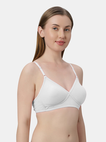 Non-Padded Wirefree Cotton-Polyester Medium Coverage Everyday Bra with Adjustable Straps – VIOLET