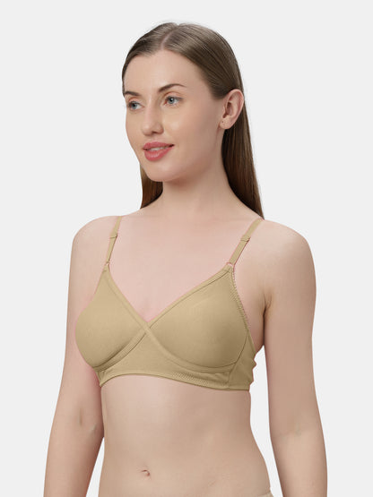 Non-Padded Wirefree Cotton-Polyester Medium Coverage Everyday Bra with Adjustable Straps – VIOLET