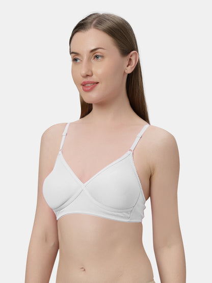 Non-Padded Wirefree Cotton-Polyester Medium Coverage Everyday Bra with Adjustable Straps – VIOLET