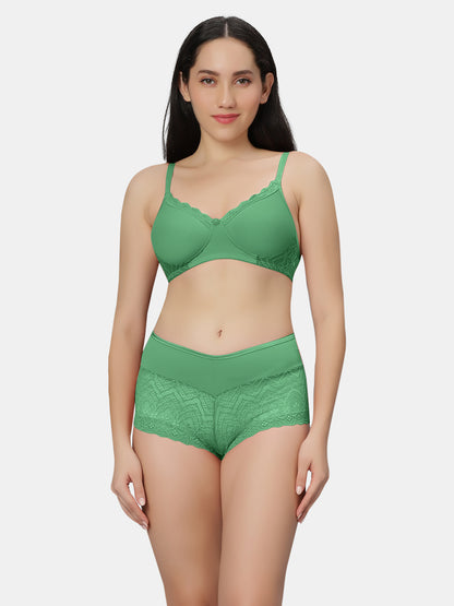 Non Padded Medium Coverage Wirefree Lace Lingerie Set with Adjustable Straps – VOLTAGE