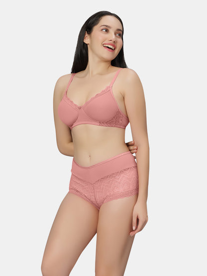 Non Padded Medium Coverage Wirefree Lace Lingerie Set with Adjustable Straps – VOLTAGE