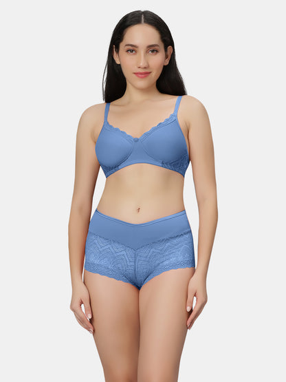 Non Padded Medium Coverage Wirefree Lace Lingerie Set with Adjustable Straps – VOLTAGE