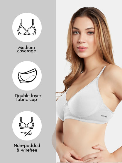 Non-Padded Wirefree Medium Coverage Everyday Bra with Seamless Cups – SMILE
