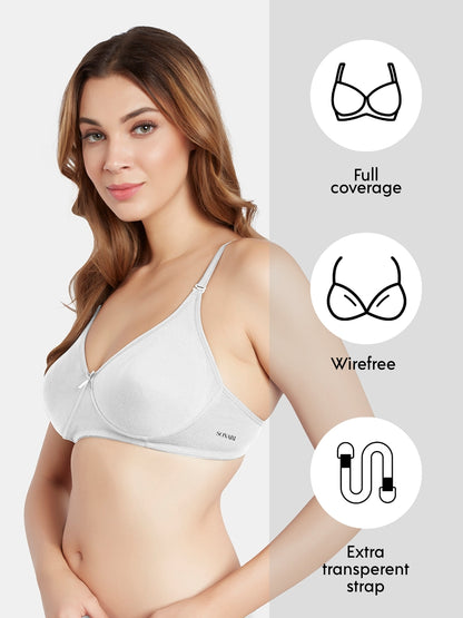 Non Padded Wirefree Cotton Polyester Moderate Coverage Minimizer Bra with Detachable Straps – CATWALK
