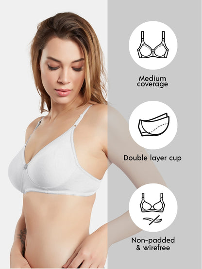 Non-Padded Wirefree Medium Coverage Polycotton Minimizer Bra – FELONG