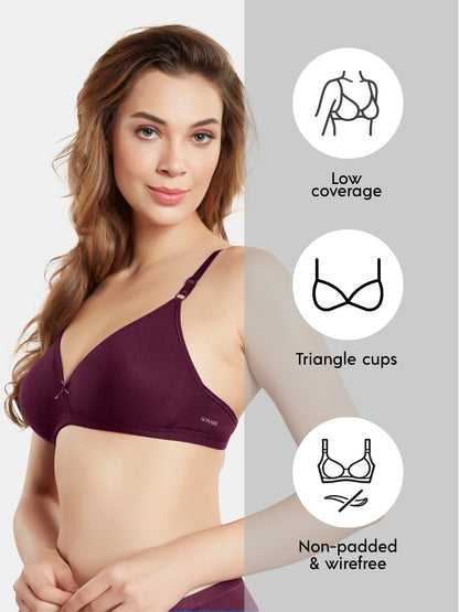 Non Padded Wirefree Medium Coverage Polyester Cotton Everyday Bra with Adjustable Straps – OMANIA