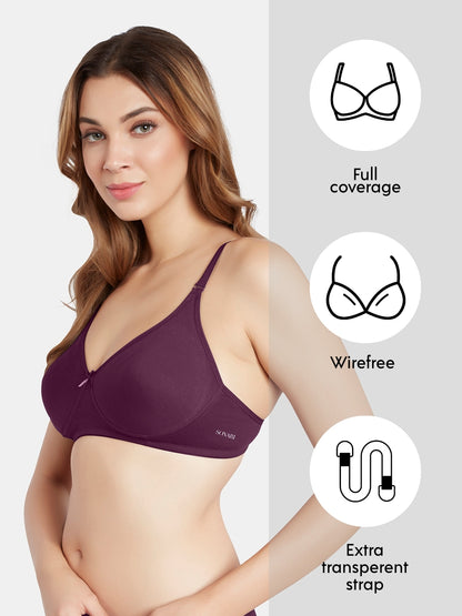 Non Padded Wirefree Cotton Polyester Moderate Coverage Minimizer Bra with Detachable Straps – CATWALK