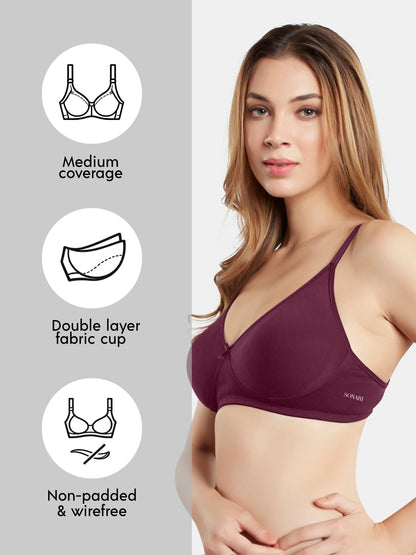 Non-Padded Wirefree Medium Coverage Everyday Bra with Seamless Cups – SMILE