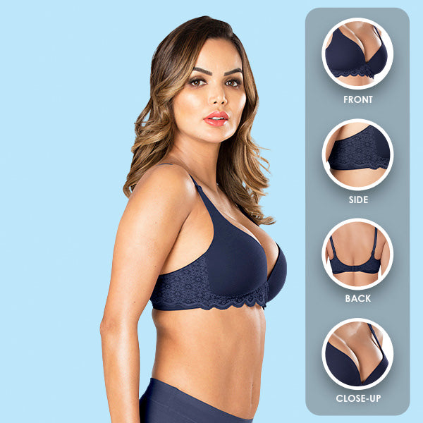 Wire-Free-Bra-with-Plunge-Neck-for-Women-Victoria-Navyblue-Front-Right