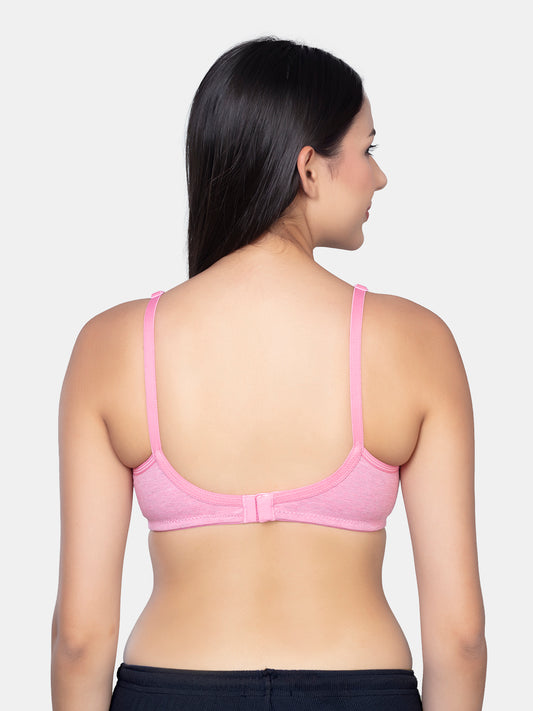 Wire-Free-Non-Padded-Medium-Coverage-Lightweight-Everyday-T-Shirt-Cotton-Bra-with-Adjustable-Straps-and-Hook-and-Eye-Closure-Gauri-fushia-back

