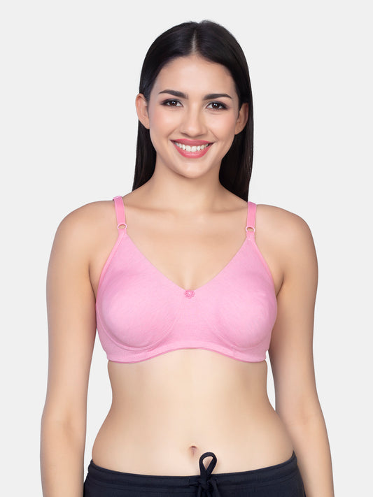 Wire-Free-Non-Padded-Medium-Coverage-Lightweight-Everyday-T-Shirt-Cotton-Bra-with-Adjustable-Straps-and-Hook-and-Eye-Closure-Gauri-fushia-front

