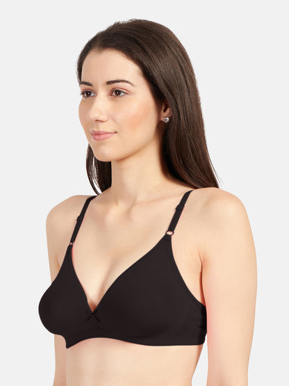 Womens-Non-Padded-Cotton-Polyester-Bras-Omania-Coffee-Left