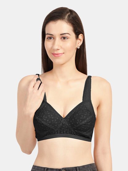 Womens Non Padded Medium Coverage Regular Bra | Non wired, Secured Adjustable Straps, Regular Hook & Closure Type- Cotlina