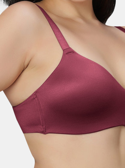 Lightly Padded Wirefree Soft Nylon T-Shirt Bra with Side Boning and Semi-Detachable Straps – ZIL