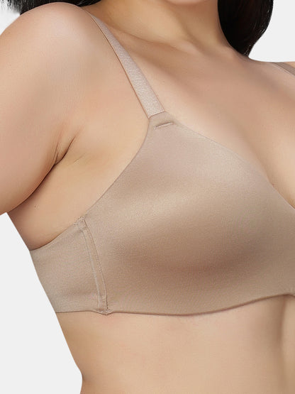 Lightly Padded Wirefree Soft Nylon T-Shirt Bra with Side Boning and Semi-Detachable Straps – ZIL
