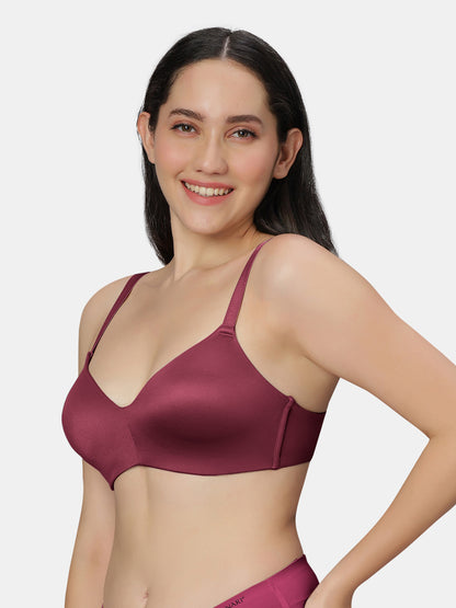 Lightly Padded Wirefree Soft Nylon T-Shirt Bra with Side Boning and Semi-Detachable Straps – ZIL
