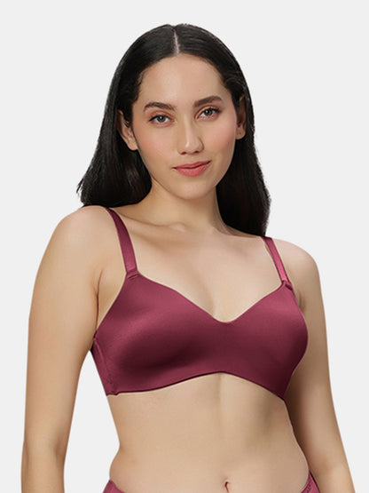 Lightly Padded Wirefree Soft Nylon T-Shirt Bra with Side Boning and Semi-Detachable Straps – ZIL