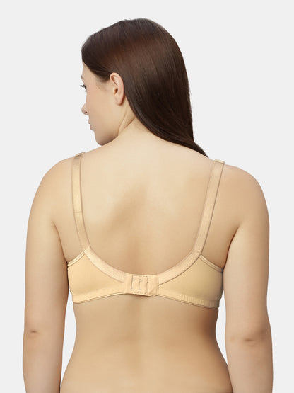 Full-Coverage Minimizer Cotton Bra with Non-Padded Wire-Free Design and Adjustable Straps - Zoya