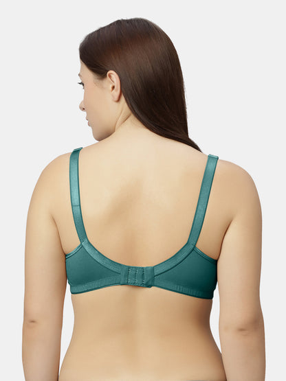 Full-Coverage Minimizer Cotton Bra with Non-Padded Wire-Free Design and Adjustable Straps - Zoya